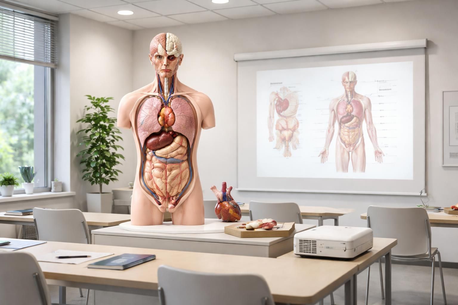 découvrez comment l'éducation thérapeutique s'enrichit grâce à l'anatomie en grand format avec le mini vidéoprojecteur epson, pour une meilleure compréhension et interaction.