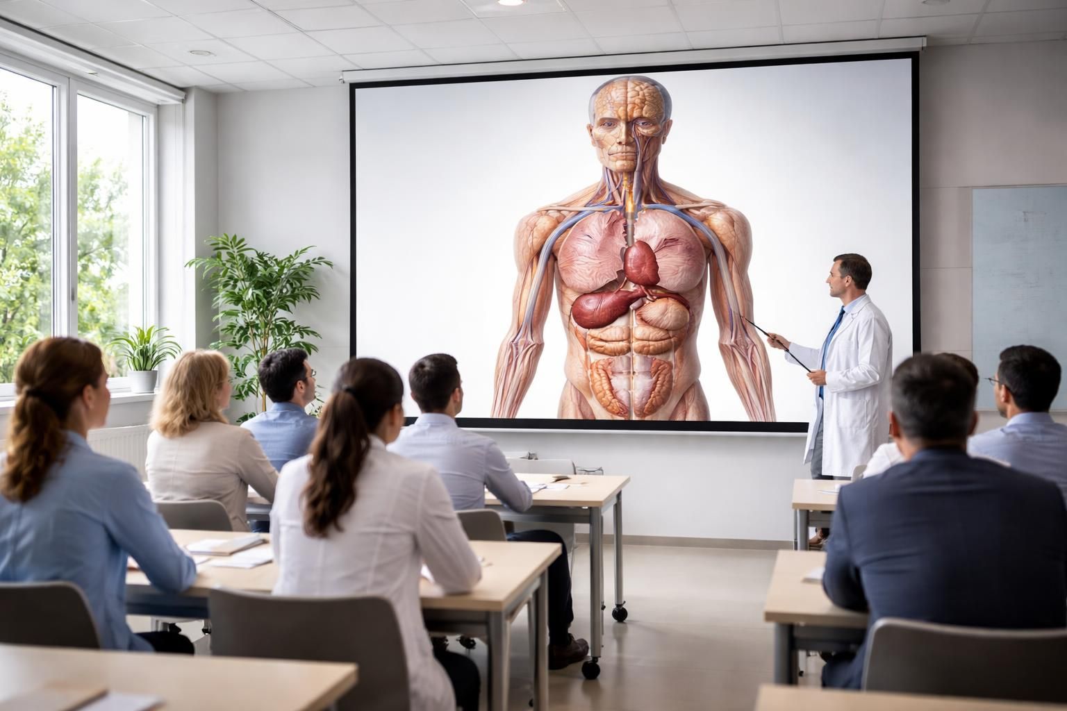 découvrez comment l'éducation thérapeutique utilise l'anatomie projetée en grand sur écran pour faciliter l'apprentissage et améliorer la compréhension des patients.